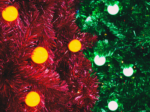 Christmas tree with lighting xmas decoration holiday festival background