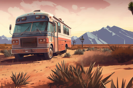 Caravan amidst the Mexican desert