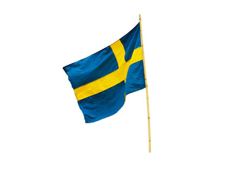Sweden Flag in the country isolated on white background whit clipping path.