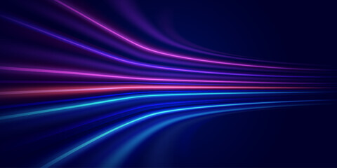 Modern abstract high-speed light trials effect. Futuristic dynamic movement technology. Velocity pattern for banner or poster design background idea. Vector eps10.