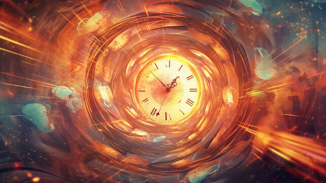 Space of time dimension concept, universe, time theory