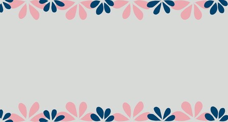 Illustration Template of Dividers Shapes. Design Elements for Top and Bottom on Website, App, Banners or Posters. Pink and Navy Petal flower theme. - obrazy, fototapety, plakaty