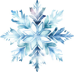 Fototapeta na wymiar Snowflake watercolour illustration created with Generative AI technology