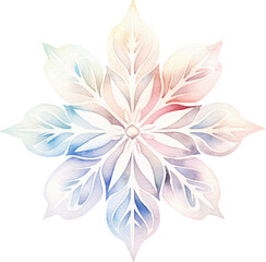 Snowflake watercolour illustration created with Generative AI technology