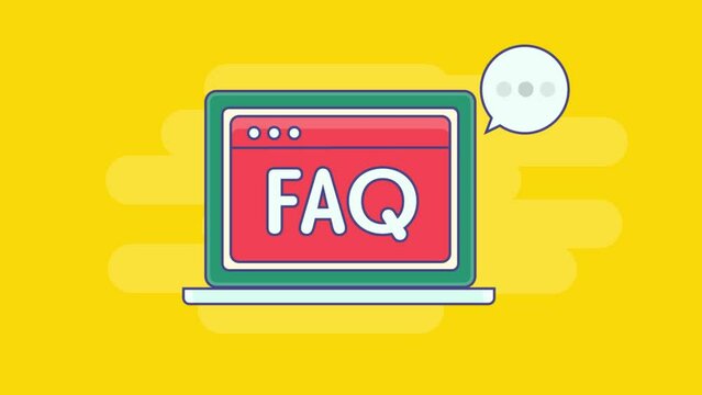 Frequently asked question, Business website with FAQ page, Customer browsing FAQ page online, Animation video clip