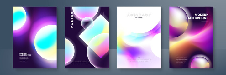 Colorful blurred blue pink purple bubble vibrant grainy gradient background for business technology poster template