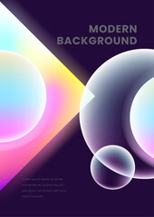 Colorful blurred blue pink purple bubble vibrant grainy gradient background for business technology poster template
