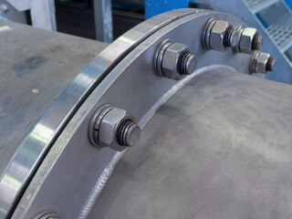 Stainless steel pipe, flange and bolts