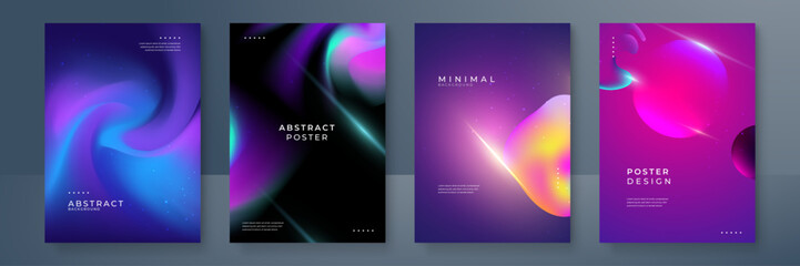 Colorful gradient abstract vector poster background