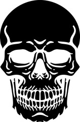 A human skull grim reaper cartoon skeleton head drawing