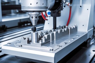Quality control on milling CNC machine, coordinate measuring machine, Quality control machine, Generative AI