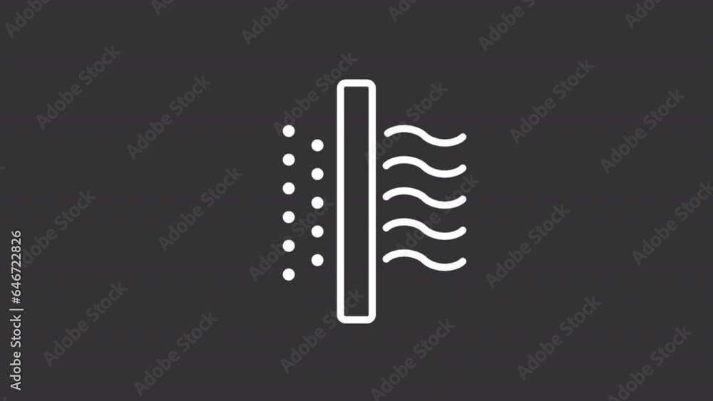 Poster white simple thin line animation of air filter, hd video with transparent background, seamless loop 