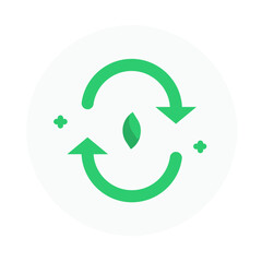 recycling of earth day flat icon 