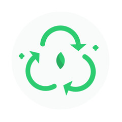 recycling of earth day flat icon 