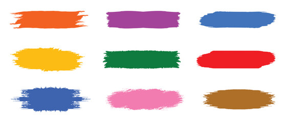 Colorful brush stroke set, Vector illustration design.