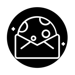 Naklejka premium earth message of earth day solid icon 