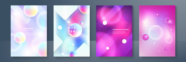 Colorful gradient abstract vector poster background