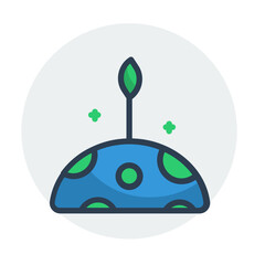 land of earth day filled line icon set elements