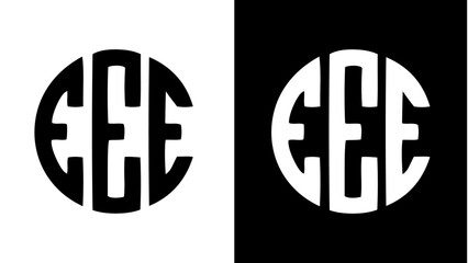 Fototapeta premium E logo Illustration, E logo in circle, E geometric logo