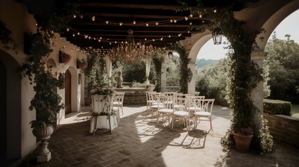 Boho-chic wedding decor in a vintage mansion 