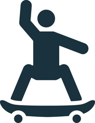 Skateboarding icon. Monochrome simple sign from hobby collection. Skateboarding icon for logo, templates, web design and infographics.