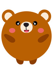 Cute teddy bear with round body