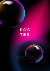Cover gradient poster background. Abstract fluid design. Color mesh effect for brochure, poster or flyer. Dynamic A4 concept for advertising. Vibrant liquid templates. Vector illustration