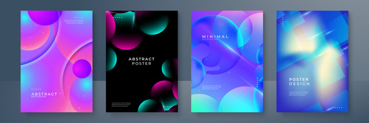 Vector gradient abstract colorful poster template design