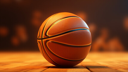 basketball ball on wooden table