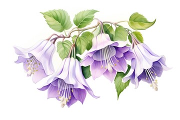 Bouquet of purple fuchsia flowers. Watercolor illustration - obrazy, fototapety, plakaty