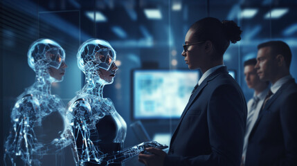 Biznes wspomagany cyfrowo, sztuczna inteligencja w zarządzaniu biznesem - Digitally assisted business, artificial intelligence in business management - AI Generated