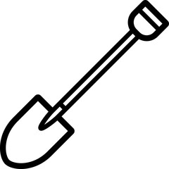 Shovel icon as a linear symbol for web design