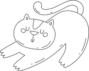 Cat Stretching Lined