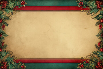 vintage christmas greeting card with christmas tree