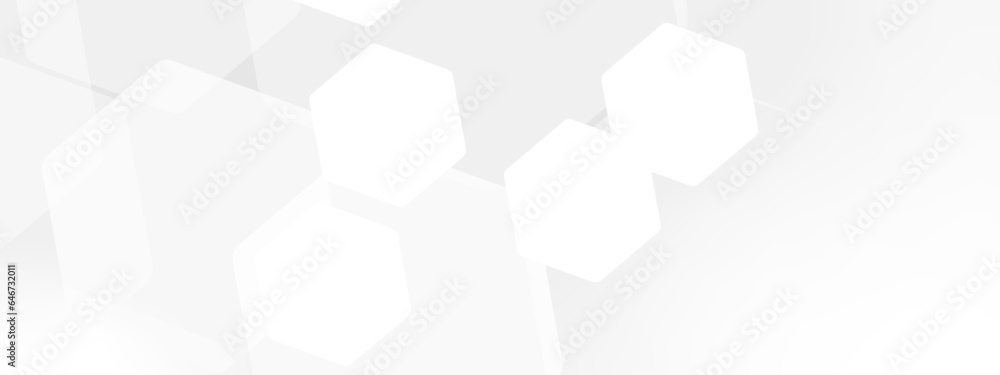 Aufkleber abstract trendy technology of gradient white and gray hexagonal element pattern artwork design backg