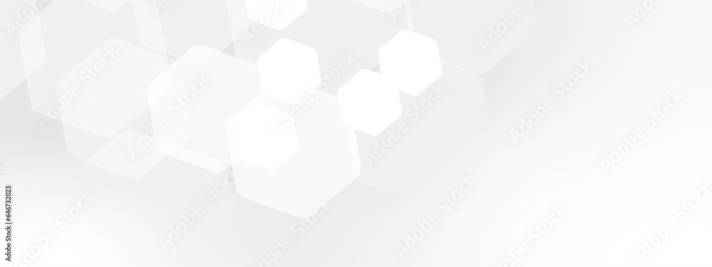 Aufkleber abstract trendy technology of gradient white and gray hexagonal element pattern artwork design backg