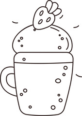 Cocktail With Strawberry Doodle