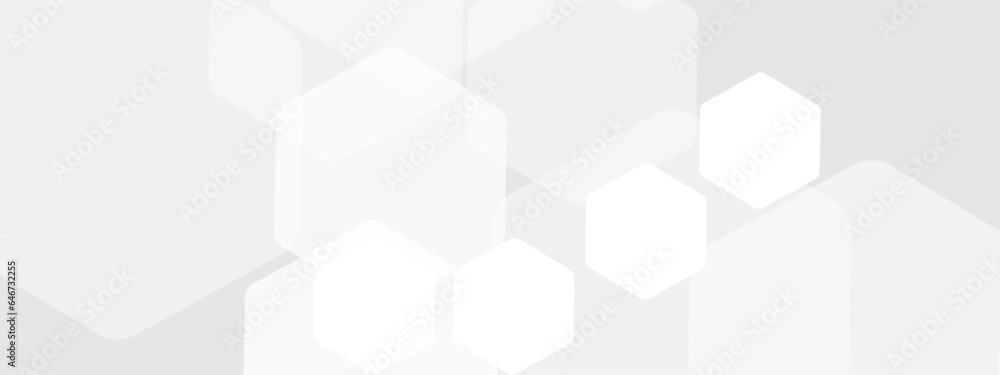 Aufkleber abstract trendy technology of gradient white and gray hexagonal element pattern artwork design backg