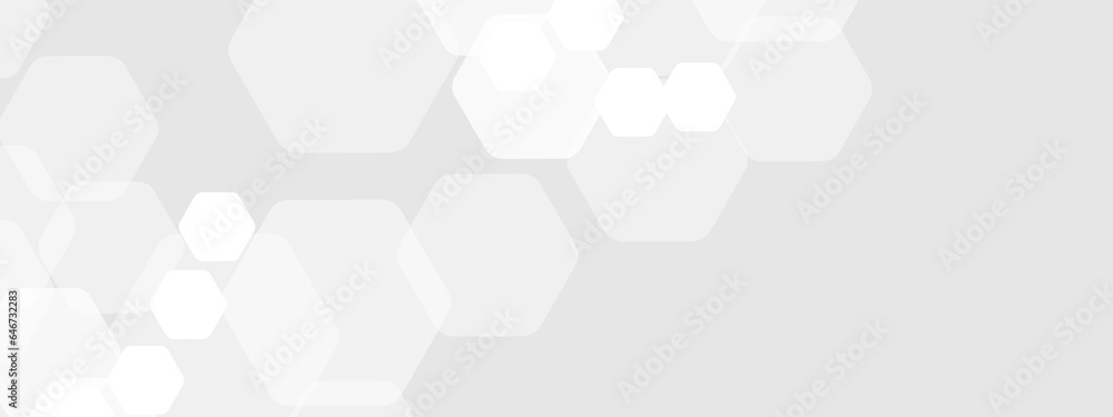 Aufkleber abstract trendy technology of gradient white and gray hexagonal element pattern artwork design backg