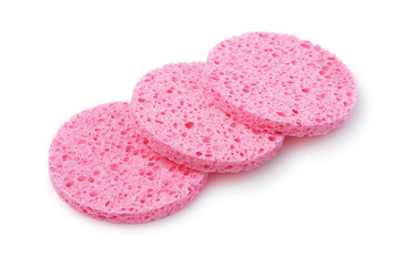 Pink facial natural cellulose sponges