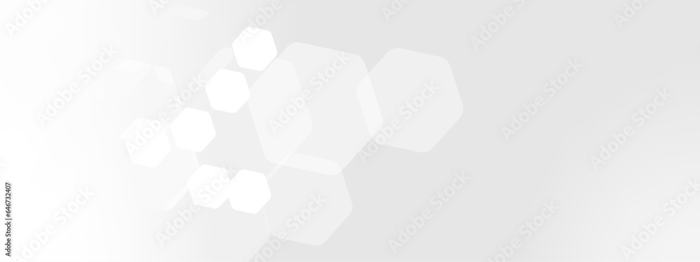 Aufkleber abstract trendy technology of gradient white and gray hexagonal element pattern artwork design backg