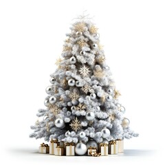 Beautiful Christmas tree isolated on white background