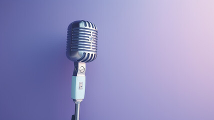 vintage microphone isolated on a smooth background media concept