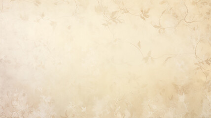 Obraz premium soft pastel color beige background parchment with a thin barely noticeable floral ornament, wallpaper copy space, vintage design