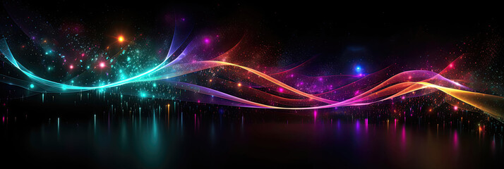 Fototapeta premium High-energy abstract with waves of neon light