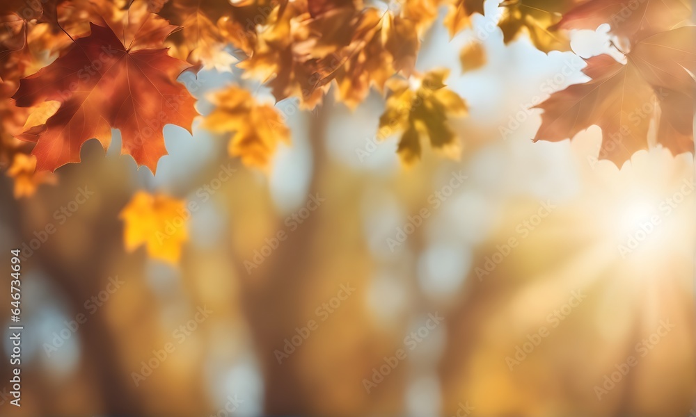 Aufkleber abstract autumn foliage bokeh backdrop