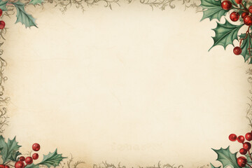 vintage christmas greeting card with christmas tree