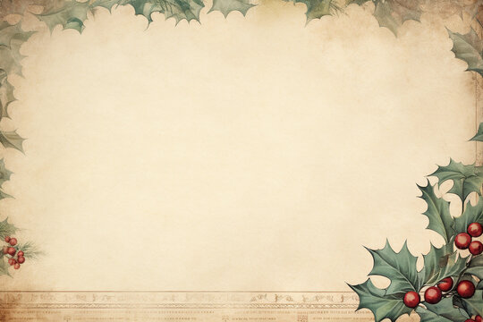 vintage christmas greeting card with christmas tree