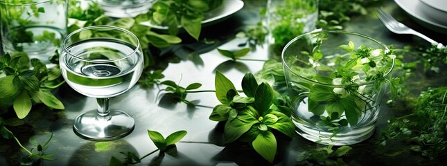 plants growing in used glass
