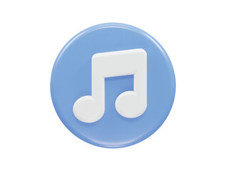 Music icon 3d rendering transparent element